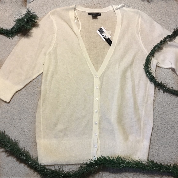 Preswick & Moore Sweaters - FINAL PRICE NWT Cream Wool, Mohair Nylon Cardigan